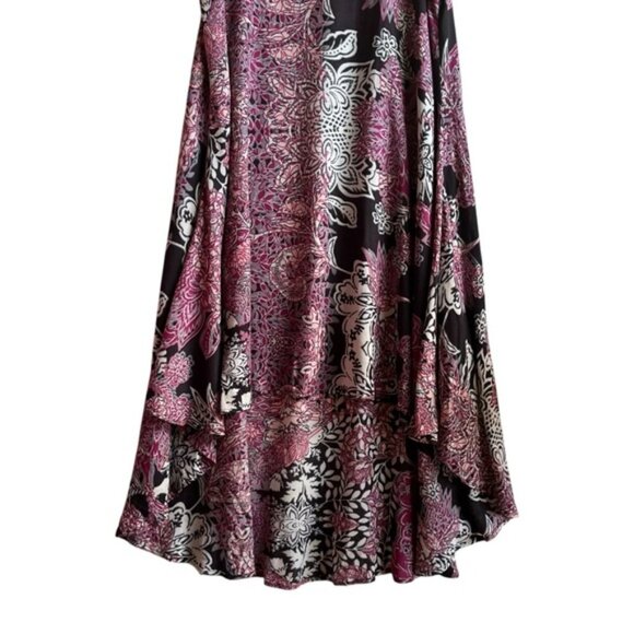 Free People Boho Swing Dress Black Pink Floral Size Small - Picture 4 of 10